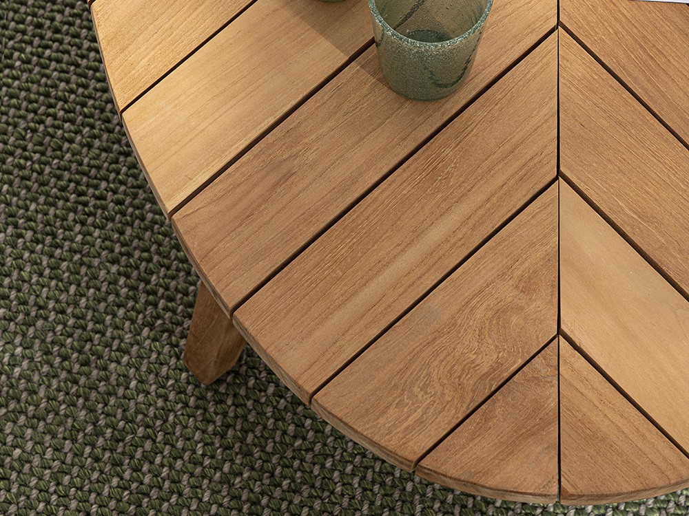 Mesa de centro ovalada para salón exterior de madera de teca Coachella Bizzotto - 10