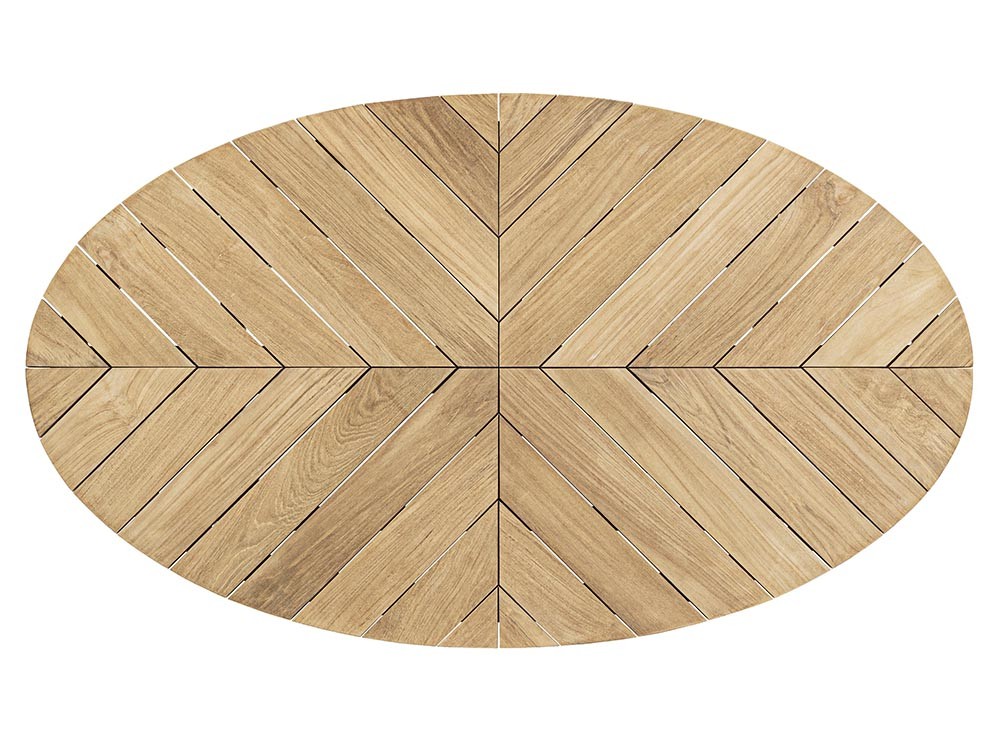 Mesa de centro ovalada para salón exterior de madera de teca Coachella Bizzotto - 5