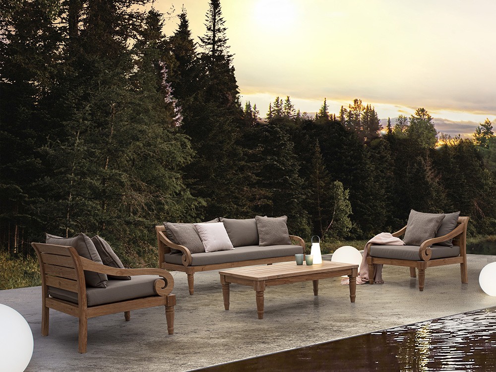 Mesa de centro para salón exterior de madera de teca Karuba Bizzotto - 1