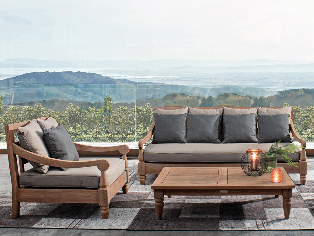 Mesa de centro para salón exterior de madera de teca Bali Bizzotto - 1