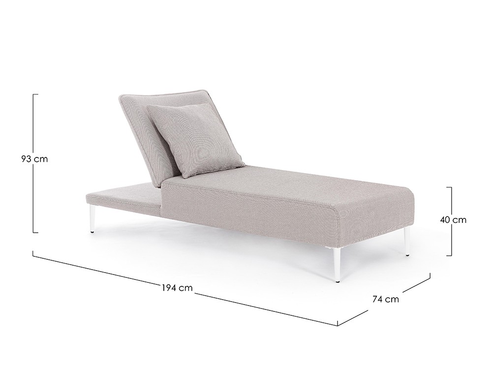 Tumbona con respaldo reclinable Viper de aluminio Bizzotto - 5