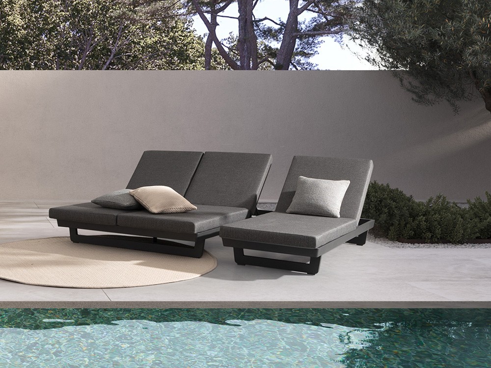 Tumbona doble con estructura de aluminio Infinity de Bizzotto - 1