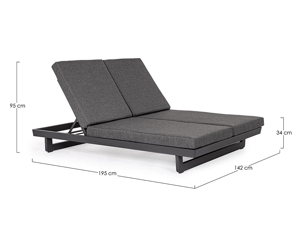 Tumbona doble con estructura de aluminio Infinity de Bizzotto - 12