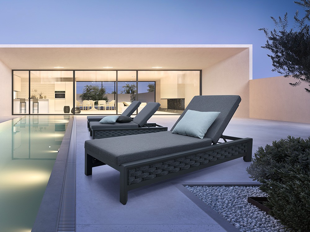 Tumbona de aluminio y cuerda trenzada Otavio Bizzotto - 1