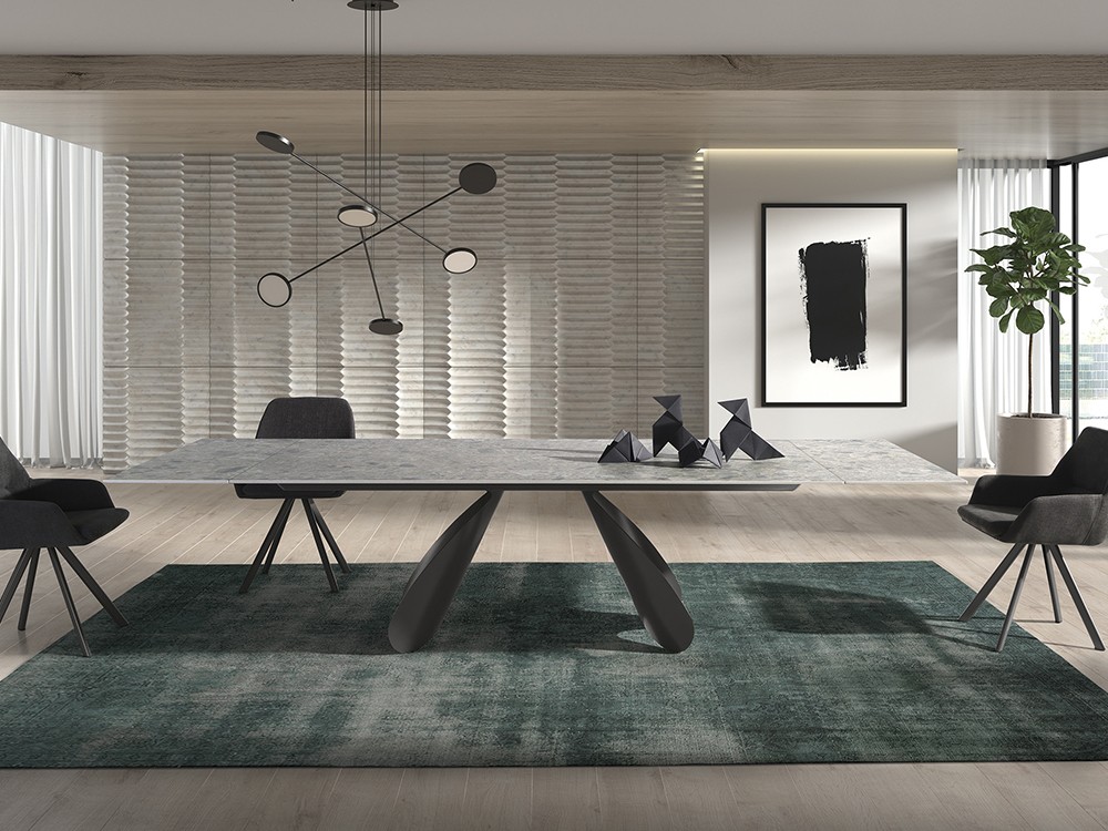 Mesa fija de comedor Butterfly con sobre porcelánico de Ramiro Tarazona - 1