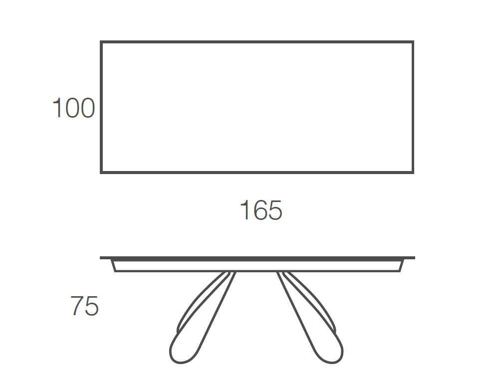 Mesa fija de comedor Butterfly con sobre porcelánico de Ramiro Tarazona - 3