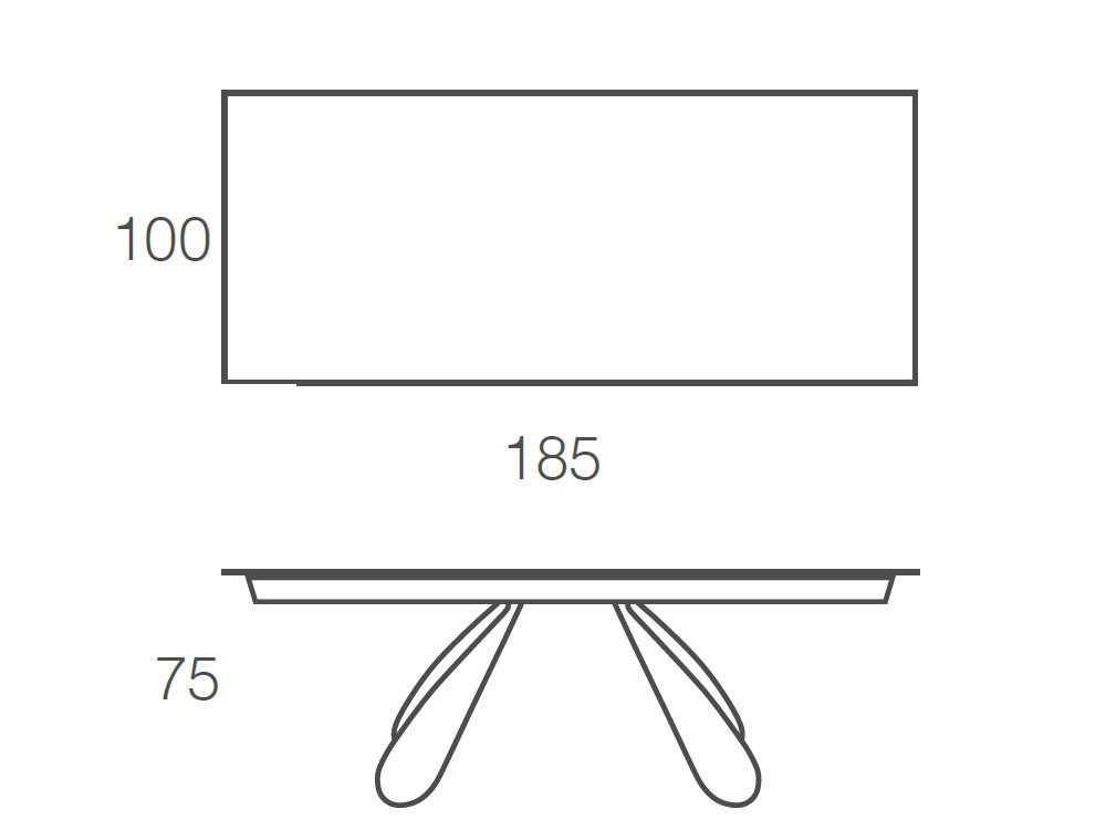 Mesa fija de comedor Butterfly con sobre porcelánico de Ramiro Tarazona - 4