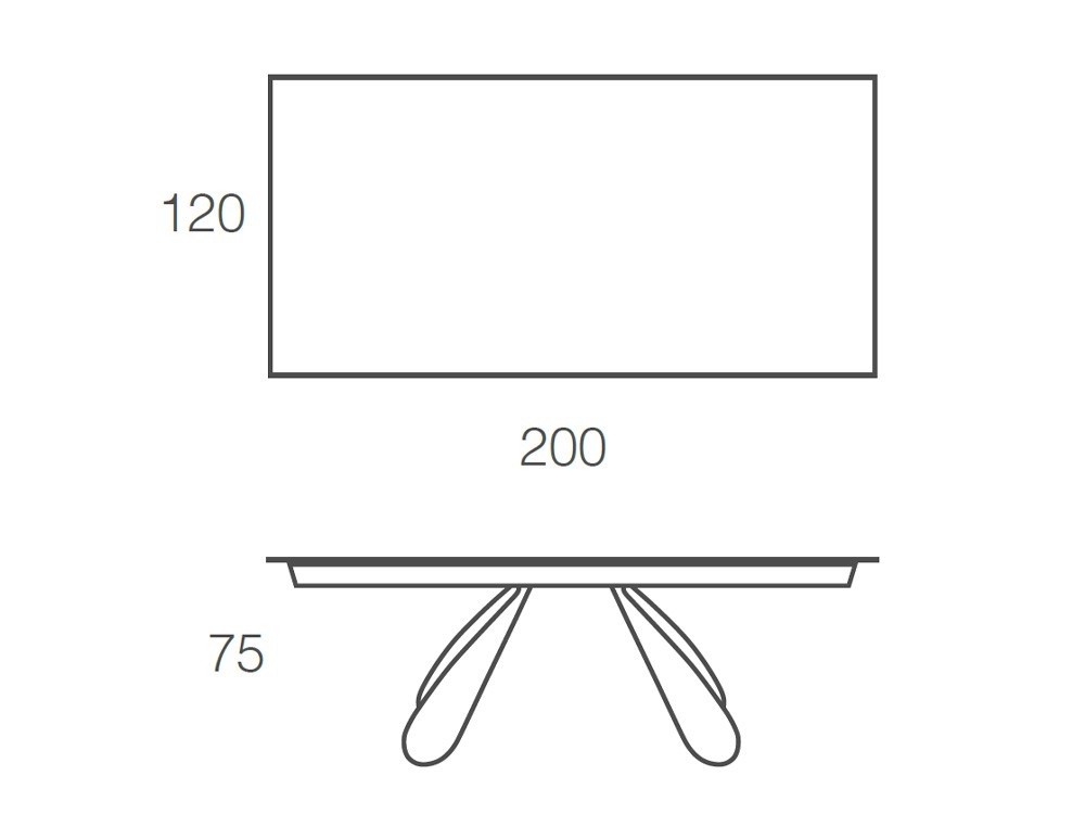 Mesa fija de comedor Butterfly con sobre porcelánico de Ramiro Tarazona - 6