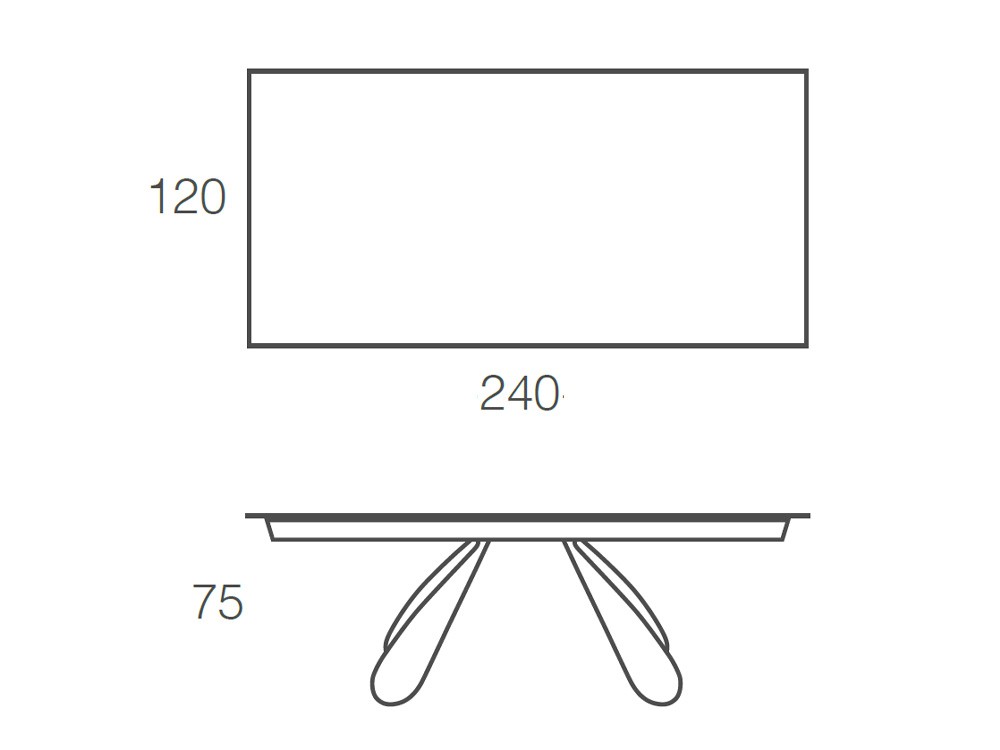 Mesa fija de comedor Butterfly con sobre porcelánico de Ramiro Tarazona - 10