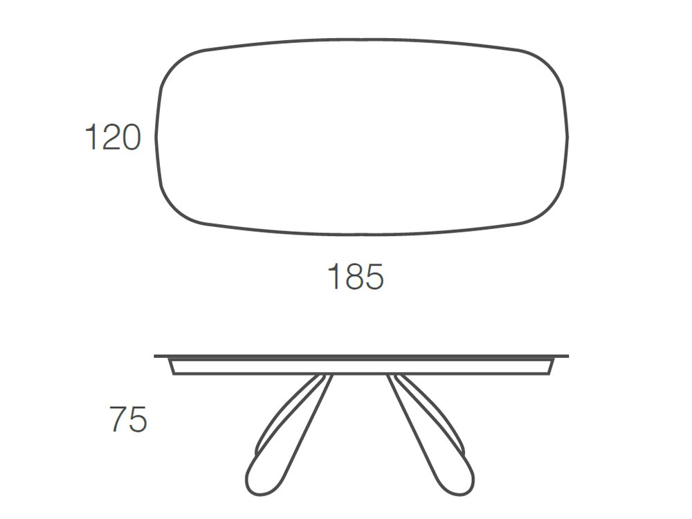 Mesa fija de comedor Butterfly con sobre porcelánico de Ramiro Tarazona - 16