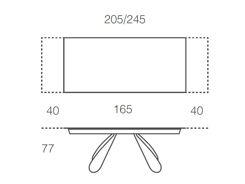 Mesa extensible para comedor Butterfly con base de acero y sobre porcelánico de Ramiro Tarazona - 5