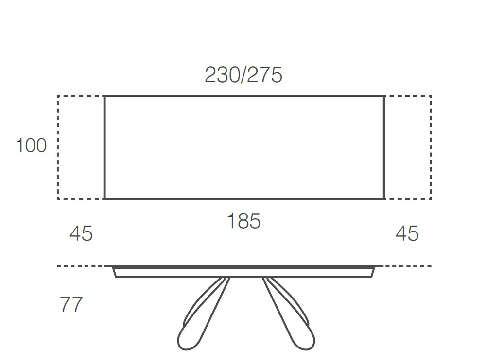 Mesa extensible para comedor Butterfly con base de acero y sobre porcelánico de Ramiro Tarazona - 6