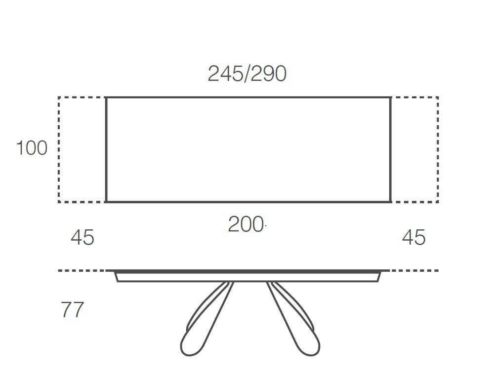 Mesa extensible para comedor Butterfly con base de acero y sobre porcelánico de Ramiro Tarazona - 7