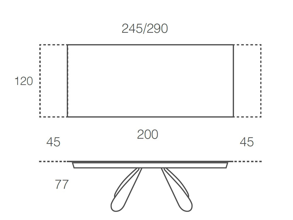 Mesa extensible para comedor Butterfly con base de acero y sobre porcelánico de Ramiro Tarazona - 8