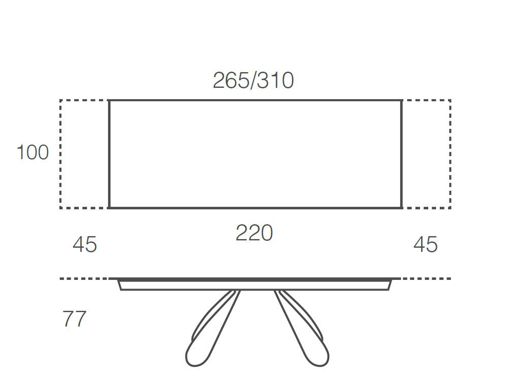 Mesa extensible para comedor Butterfly con base de acero y sobre porcelánico de Ramiro Tarazona - 9