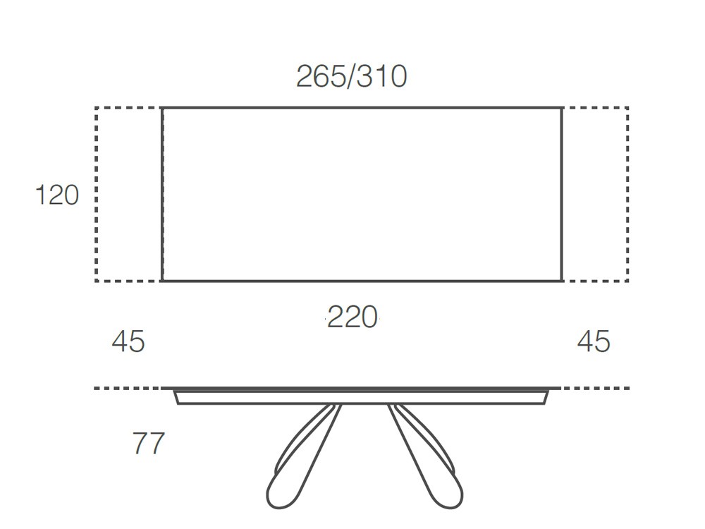 Mesa extensible para comedor Butterfly con base de acero y sobre porcelánico de Ramiro Tarazona - 10