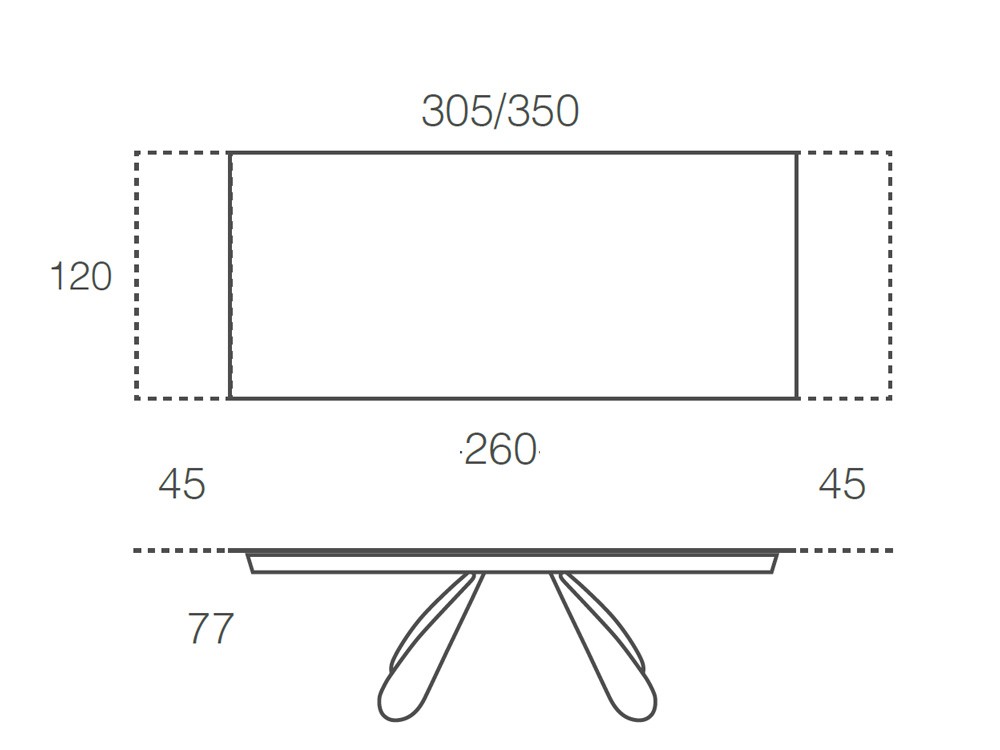 Mesa extensible para comedor Butterfly con base de acero y sobre porcelánico de Ramiro Tarazona - 14
