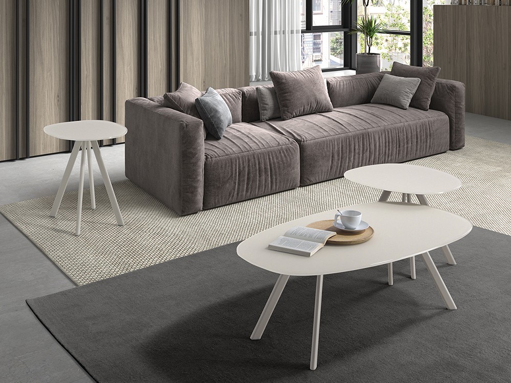 Mesa de centro April de acero y cristal Ramiro Tarazona - 1