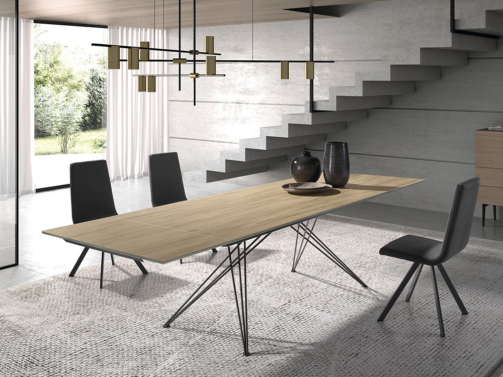 Mesa fija para comedor Denver de acero y porcelánico de Ramiro Tarazona - 3