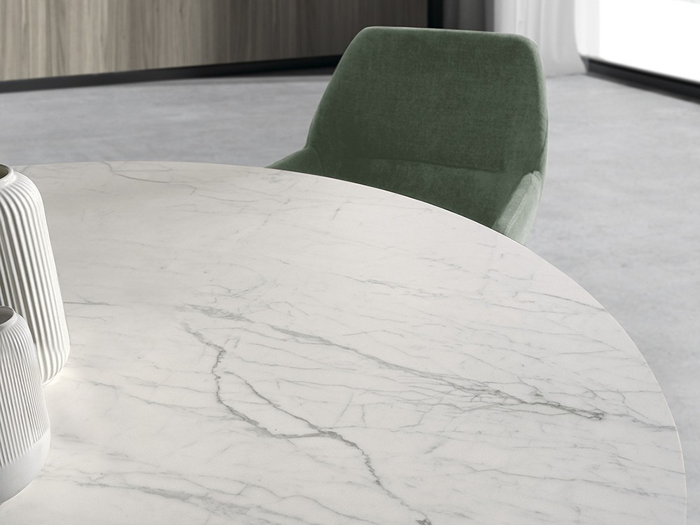 Mesa redonda para comedor Jazz porcelánico de Ramiro Tarazona - 4