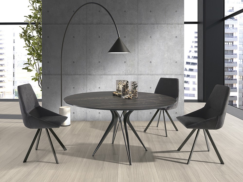 Mesa redonda para comedor Jazz porcelánico de Ramiro Tarazona - 3