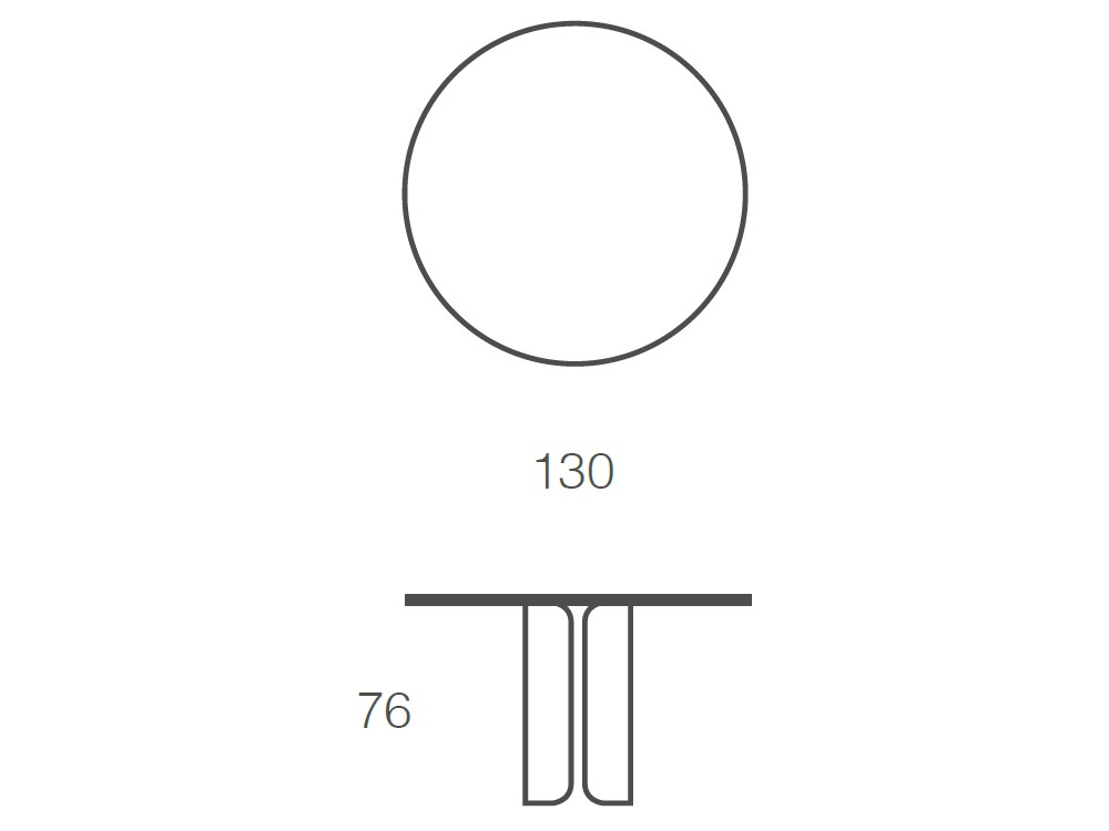 Mesa redonda de comedor Loop porcelánico de Ramiro Tarazona - 4