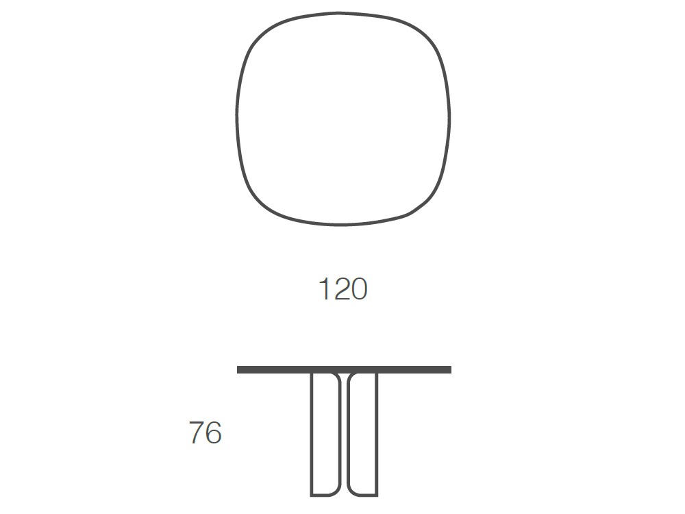 Mesa de comedor cuadrada Loop porcelánico de Ramiro Tarazona - 3