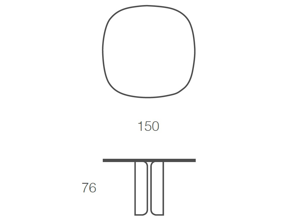 Mesa de comedor cuadrada Loop porcelánico de Ramiro Tarazona - 6