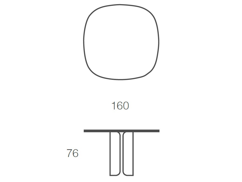Mesa de comedor cuadrada Loop porcelánico de Ramiro Tarazona - 7
