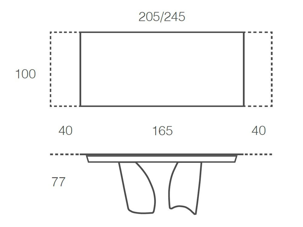 Mesa extensible para comedor Melody porcelánico de Ramiro Tarazona - 3