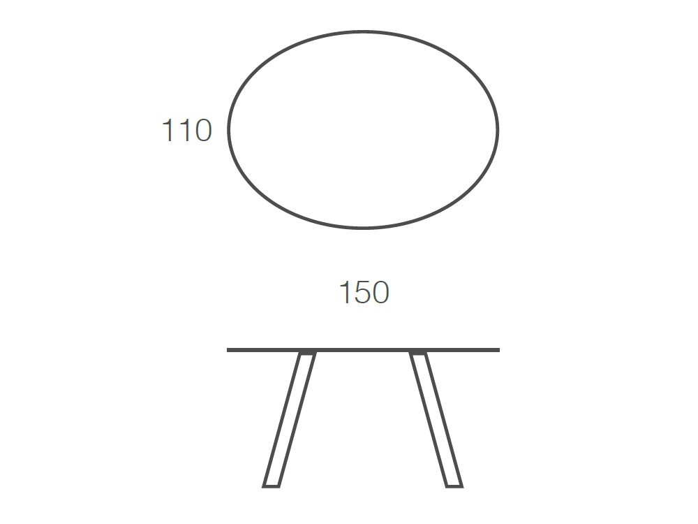 Mesa ovalada Moonlight de acero y cristal lacado de Ramiro Tarazona - 2