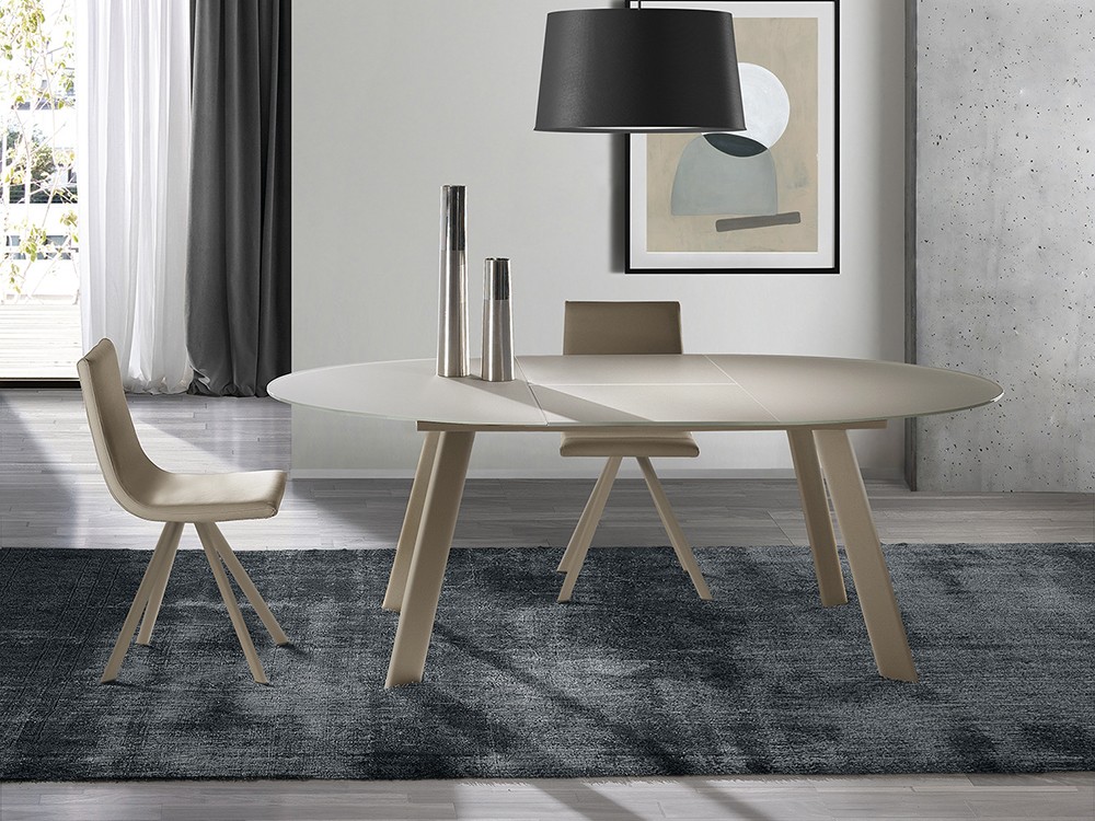 Mesa de comedor extensible Moonlight cristal de Ramiro Tarazona - 1