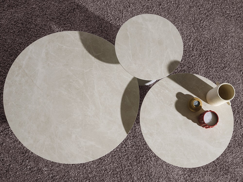 Mesa auxiliar redonda o cuadrada Vega  Porcelánico de Ramiro Tarazona - 3