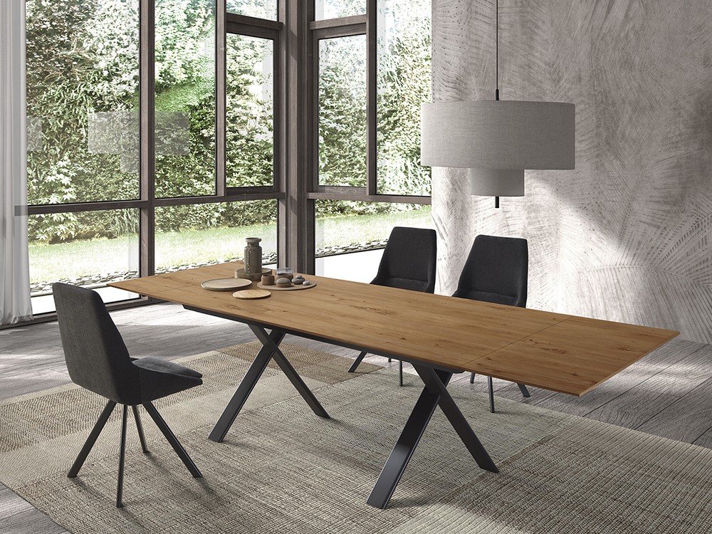 Mesa extensible de comedor Vogart con chapa natural de Madera Ramiro Tarazona - 1