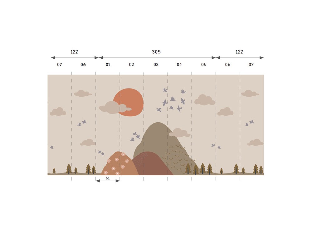 Mural decorativo de pared Mountains Ros - 5