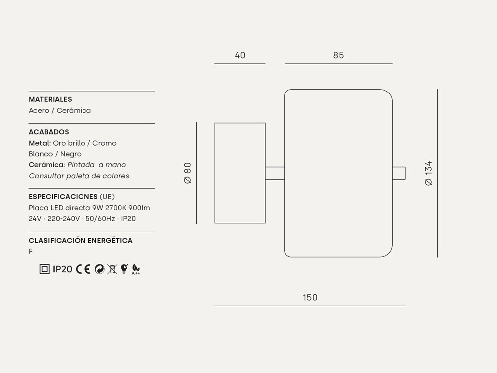Aplique de cerámica Aora de Aromas del campo - 12