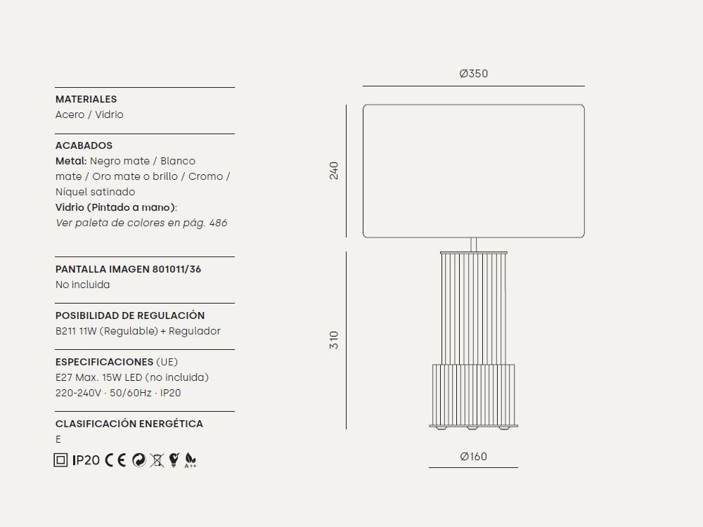 Pie de lámpara de sobremesa Atina Gold Aromas del Campo - 8