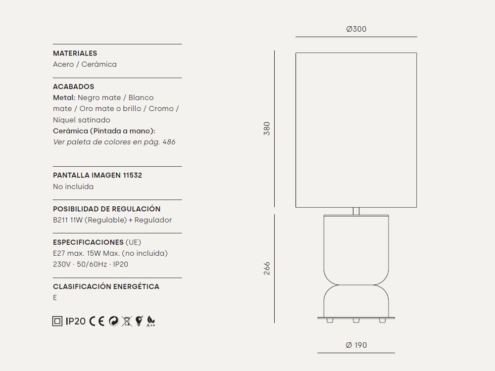 Medidas de la lámpara Got Down de Aromas
