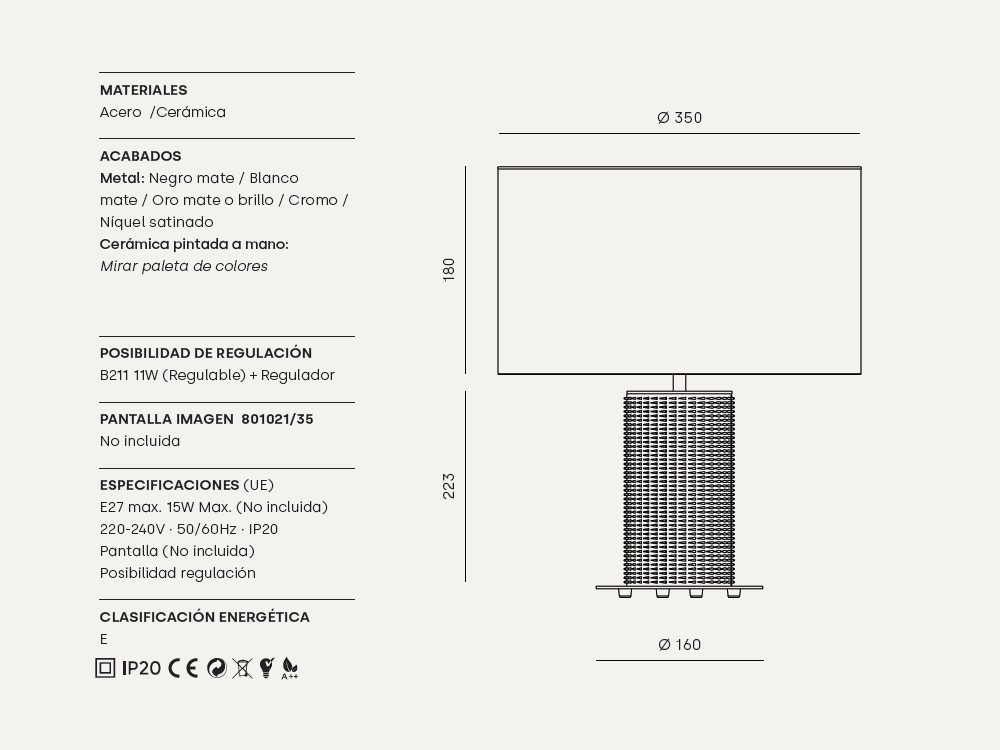 Pie de lámpara de sobremesa Dab Gold de Aromas - 11