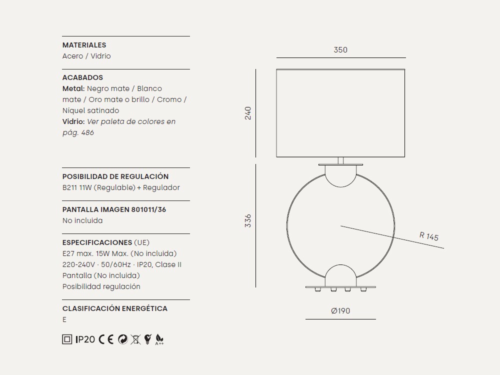 Pie de lámpara de sobremesa Tilla de Aromas - 12
