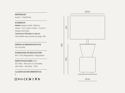 Lámpara de sobremesa Ponn Cromo de Aromas de campo - 9