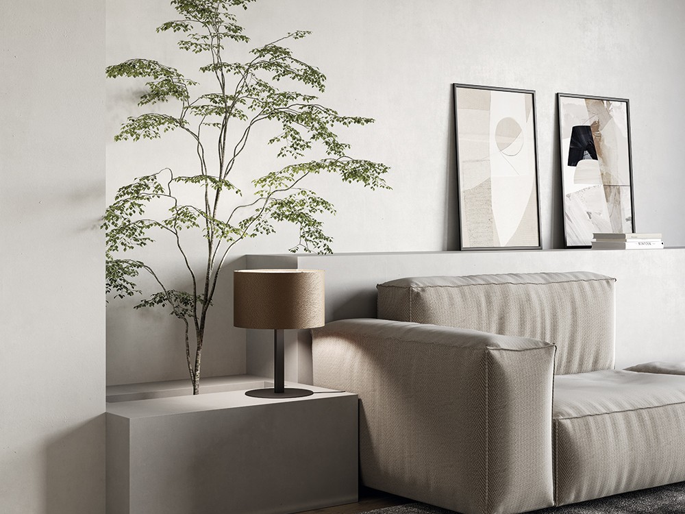 Lámpara de sobremesa con pantalla de cuero Rems de Aromas del Campo - 1