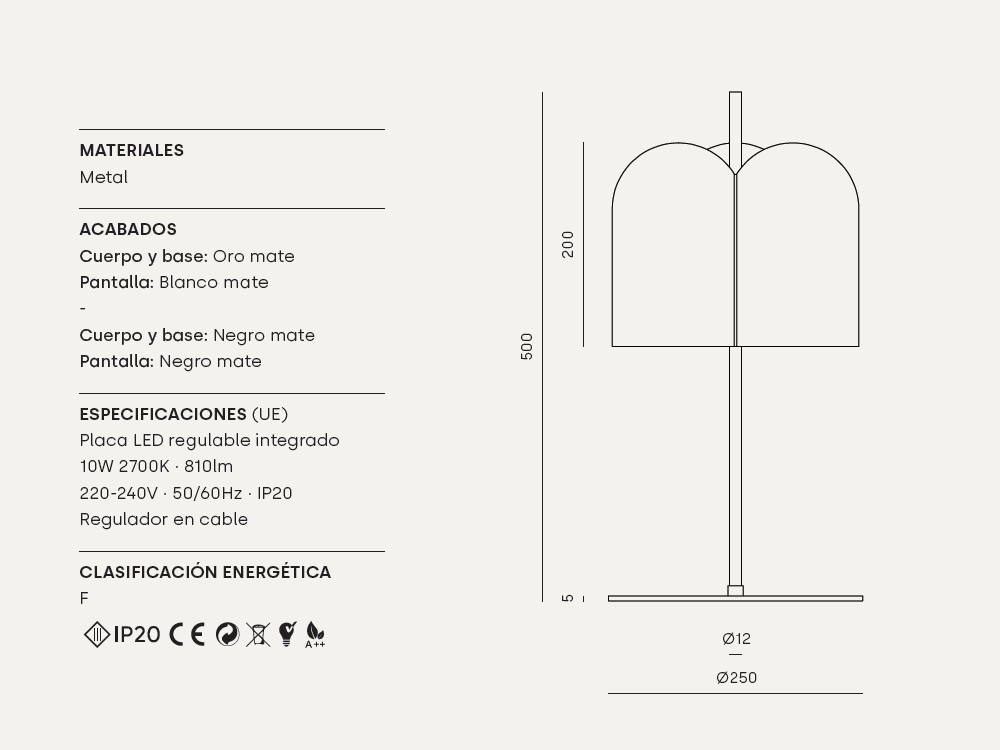 Lámpara de sobremesa Oket de Aromas del campo - 6