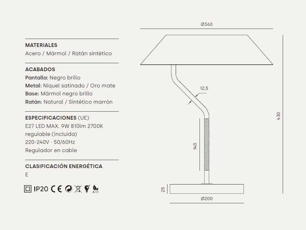 Lámpara de sobremesa Aider de Aromas del campo - 3