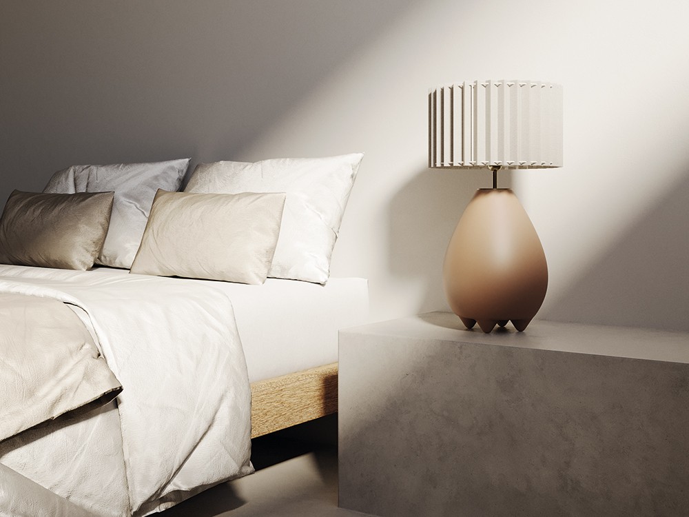 Pie de lámpara de cerámica pintada a mano Obrie de Aromas del campo - 2