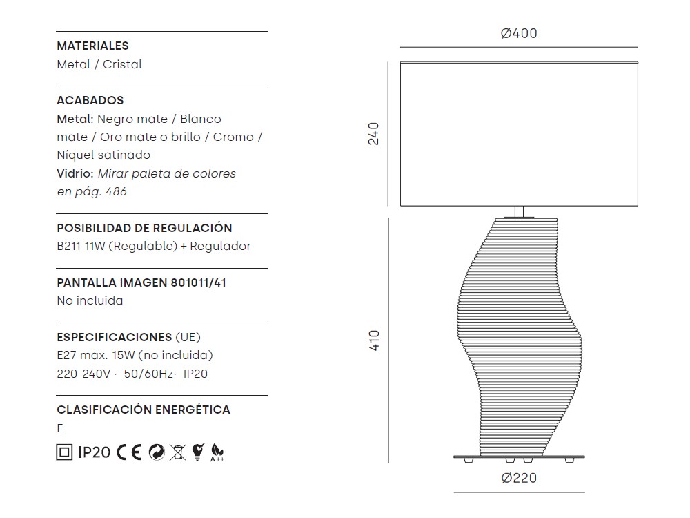 Pie de lámpara Luet de cristal pintado a mano personalizable de Aromas del campo - 6