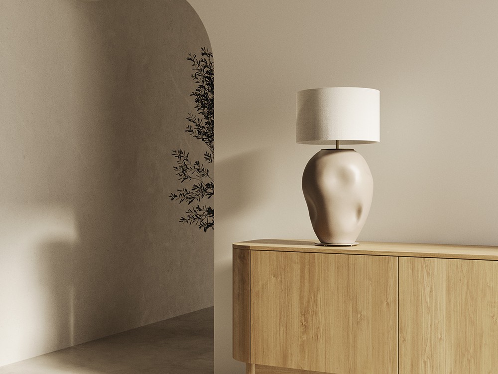 Pie de lámpara Ural de cerámica pintada a mano de Aromas del campo - 1