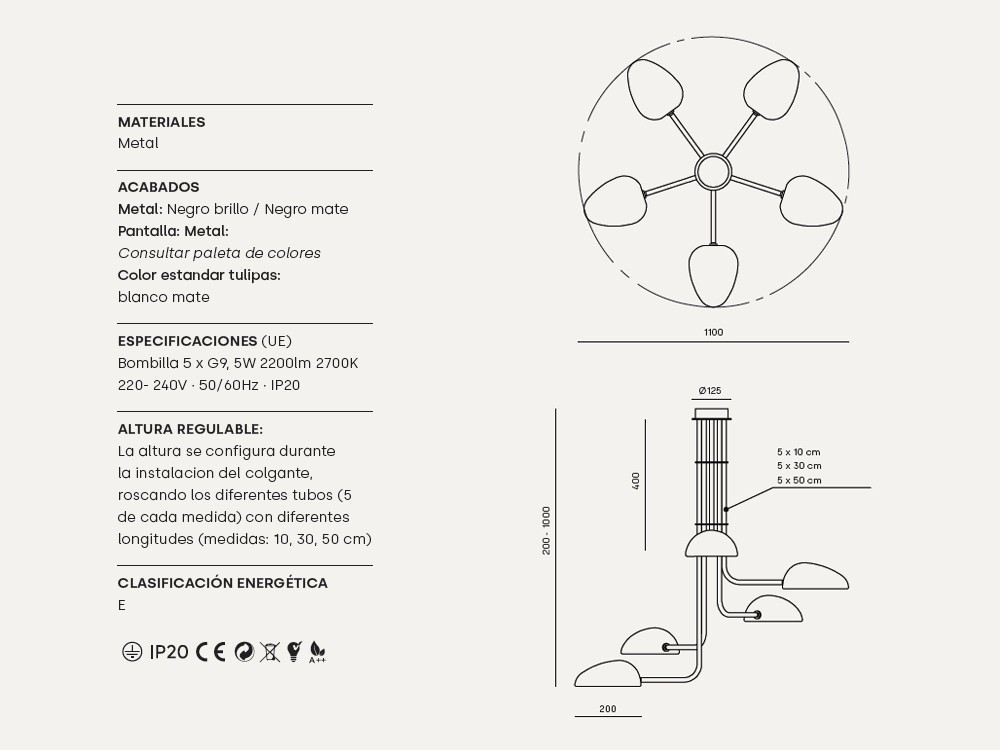 Lámpara de techo Kezo de Aromas del campo - 7