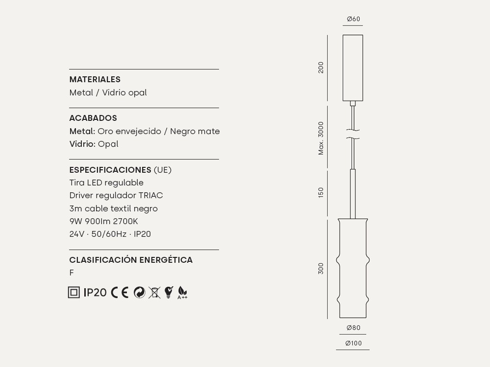 Lámpara de techo Canna de Aromas - 3