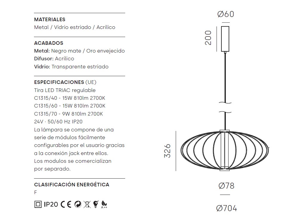 Lámpara de techo en varias medidas Pepo de Aromas - 14